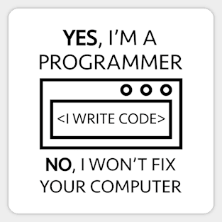 I Write Code Sticker